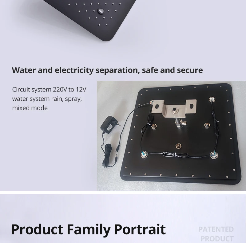 Bathroom 20inch 50x50cm Shower Head Panel Faucet Rain Mist Laterfal Jets Thermostatic Valve Mixer System SPA Massage Set Bathroom 20inch 50x50cm Shower Head Panel Faucet Rain Mist Laterfal Jets Thermostatic Valve Mixer System SPA Massage Set
