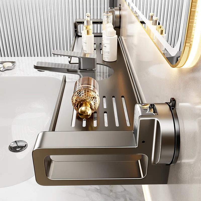 Bathroom Storage Suction Cup Shelves, Non-perforated Installation, Kitchen, Laundry Sink Multi-scene Application Bathroom Storage Suction Cup Shelves, Non-perforated Installation, Kitchen, Laundry Sink Multi-scene Application