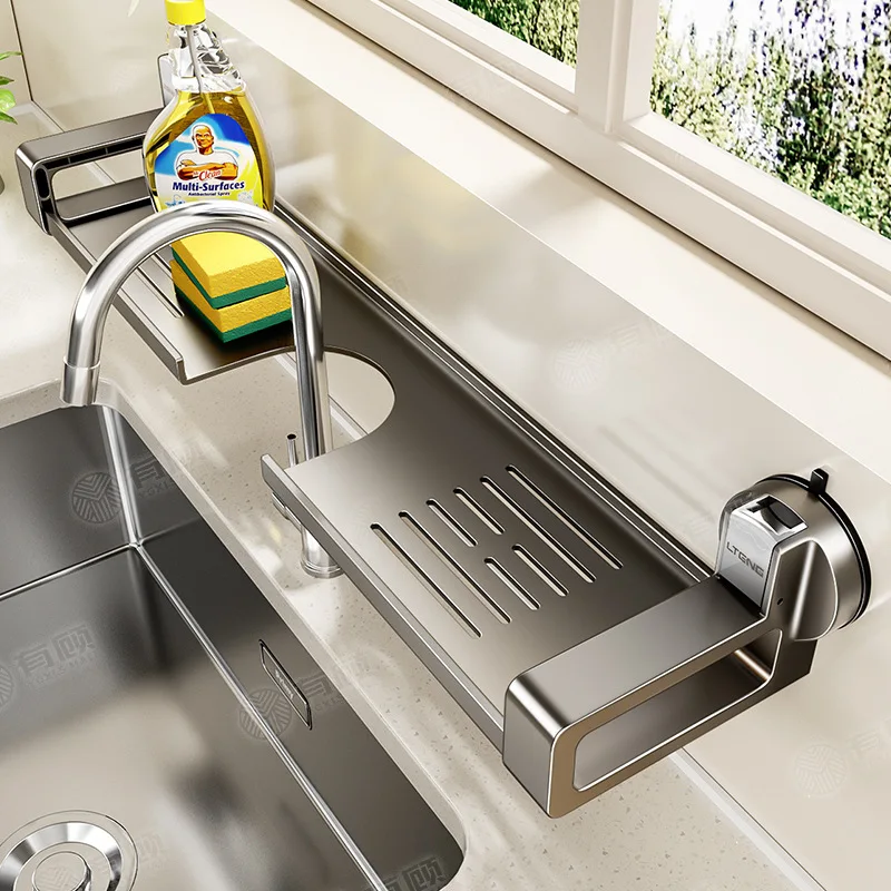 Bathroom Storage Suction Cup Shelves, Non-perforated Installation, Kitchen, Laundry Sink Multi-scene Application Bathroom Storage Suction Cup Shelves, Non-perforated Installation, Kitchen, Laundry Sink Multi-scene Application
