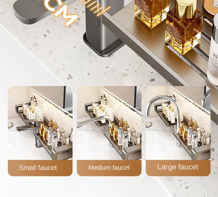 Bathroom Storage Suction Cup Shelves, Non-perforated Installation, Kitchen, Laundry Sink Multi-scene Application Bathroom Storage Suction Cup Shelves, Non-perforated Installation, Kitchen, Laundry Sink Multi-scene Application