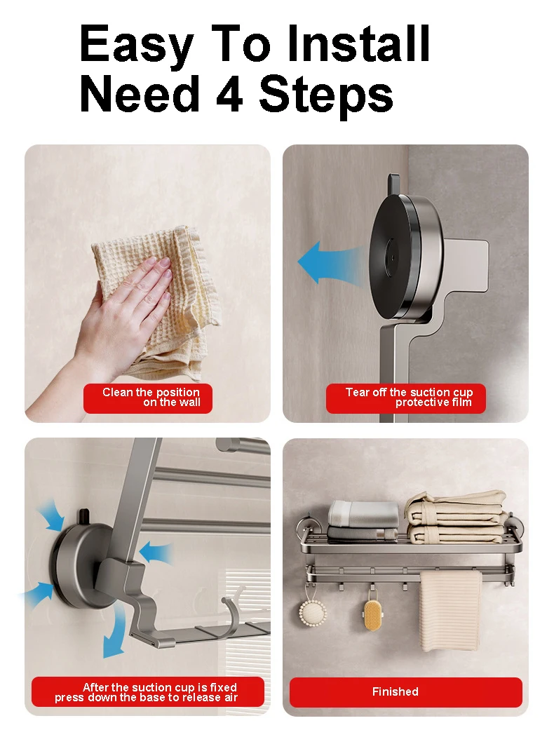 Bathroom Towel Rack Without Drilling