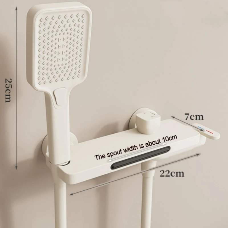 Bathroom Waterfall Bathtub Faucet With Hand-held Shower Head Wall Mounted Hot and Cold Mixer Tap Shower Set Single Handle