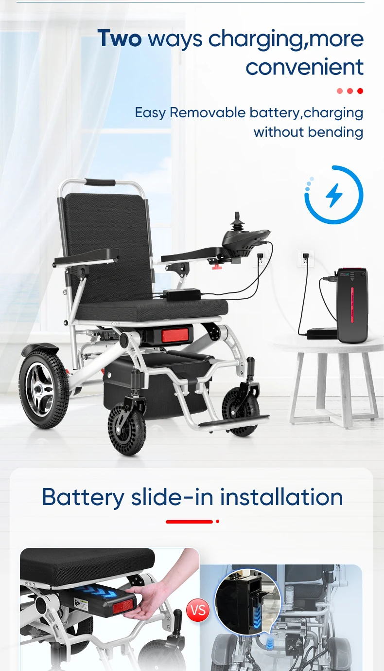 Best Seller Powerful Motor Aluminum Wheelchair Lithium Battery Elderly Portable Lightweight Foldable Electric Wheelchair Best Seller Powerful Motor Aluminum Wheelchair Lithium Battery Elderly Portable Lightweight Foldable Electric Wheelchair