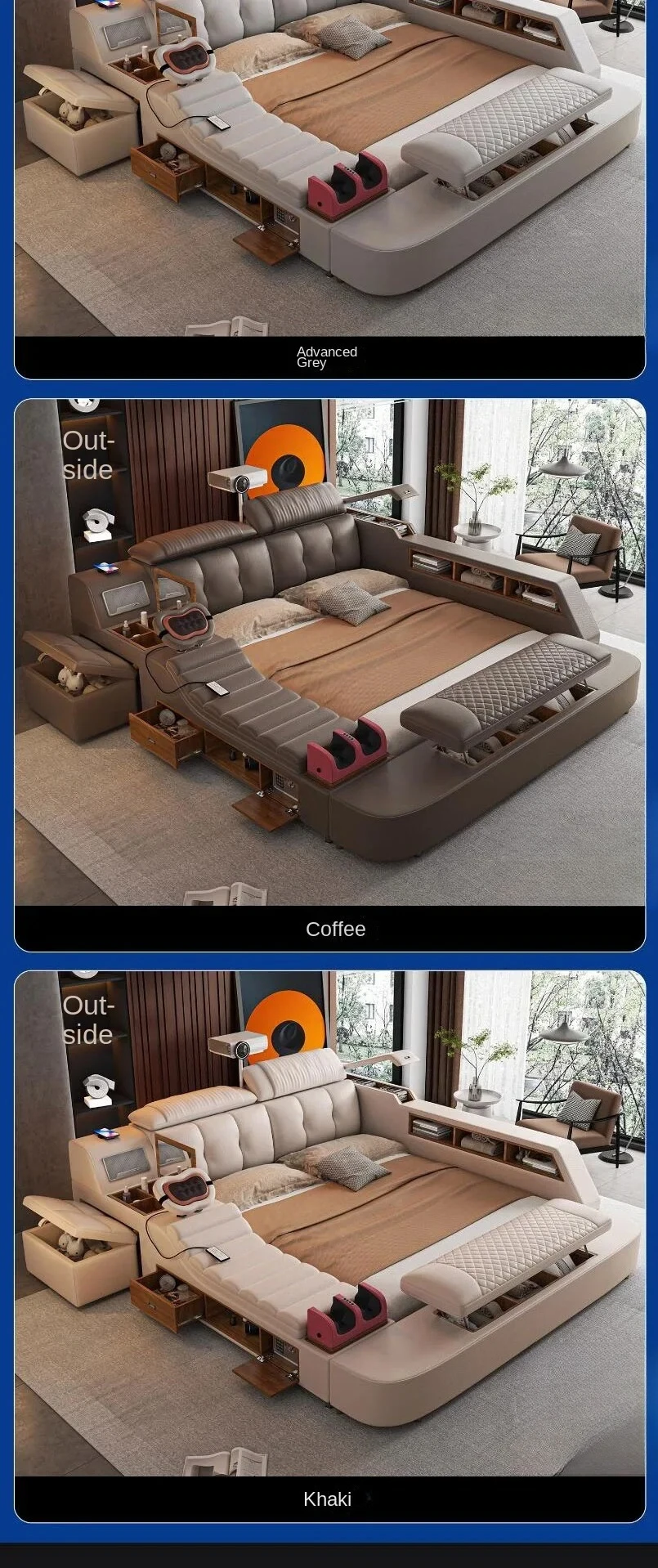 Black King Size Frame Double Bed With Drawers Storage Multifunction Massage Bed Storage Modern For Camas De Dormitorio Furniture Black King Size Frame Double Bed With Drawers Storage Multifunction Massage Bed Storage Modern For Camas De Dormitorio Furniture