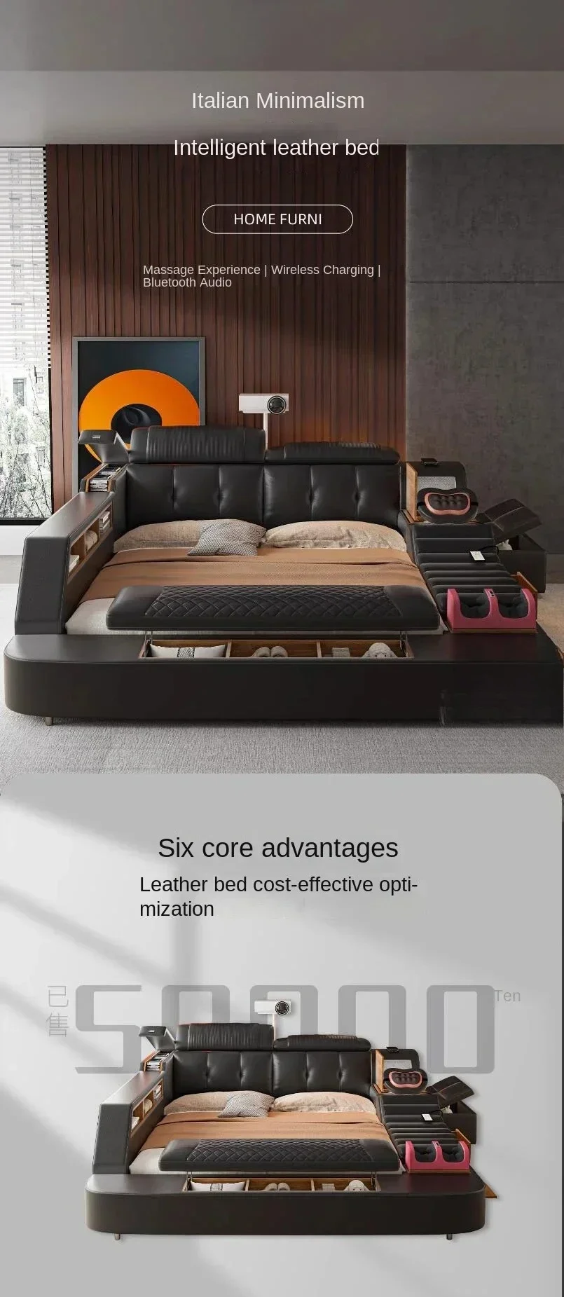 Black King Size Frame Double Bed With Drawers Storage Multifunction Massage Bed Storage Modern For Camas De Dormitorio Furniture Black King Size Frame Double Bed With Drawers Storage Multifunction Massage Bed Storage Modern For Camas De Dormitorio Furniture