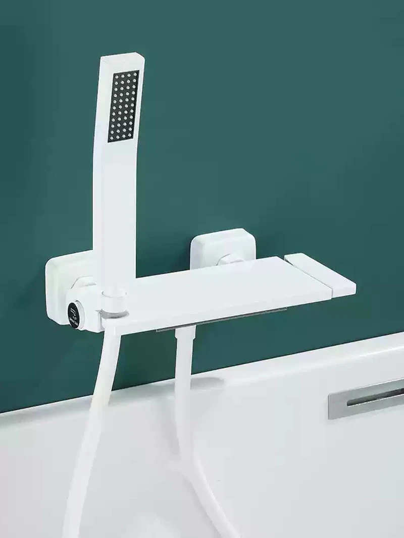 Brushed Gold Waterfall Bathtub Shower Faucet Set