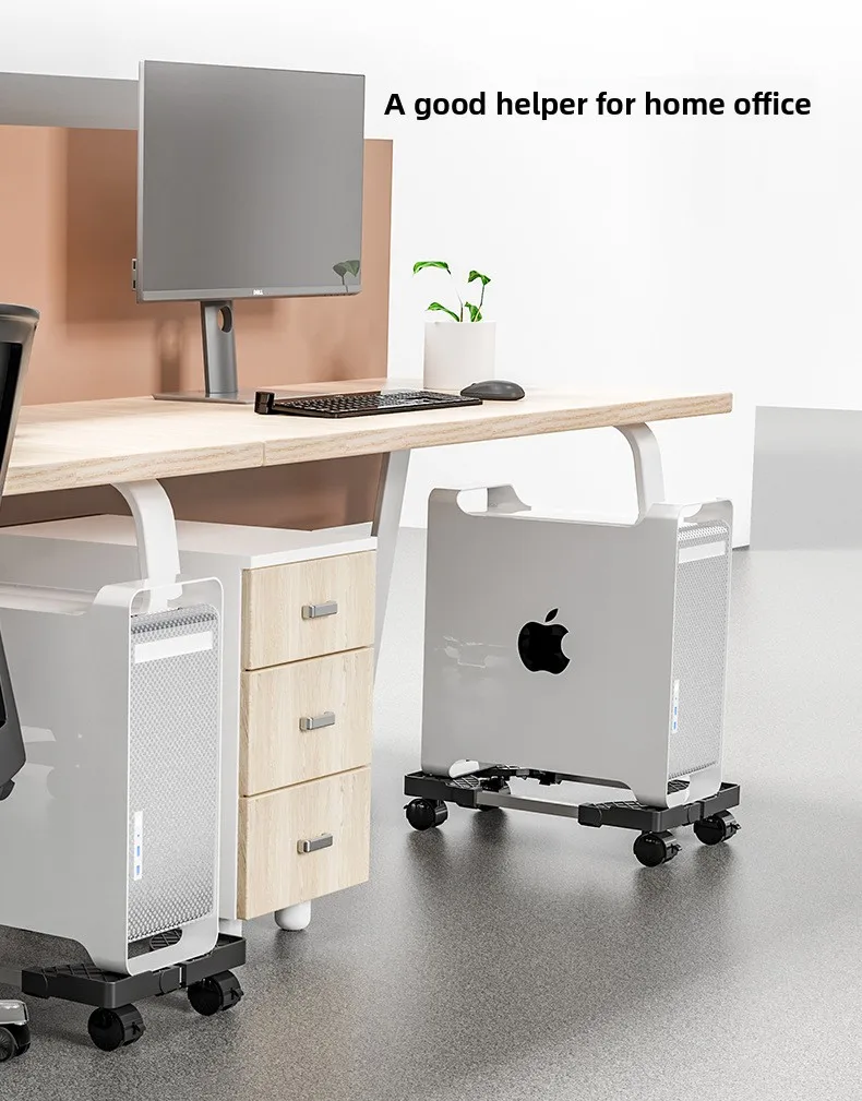 Computer Tower Stand, Adjustable Mobile CPU Stand, CPU Holder PC Tower Stand with Rolling Caster Wheels, Pc Floor Riser Stand