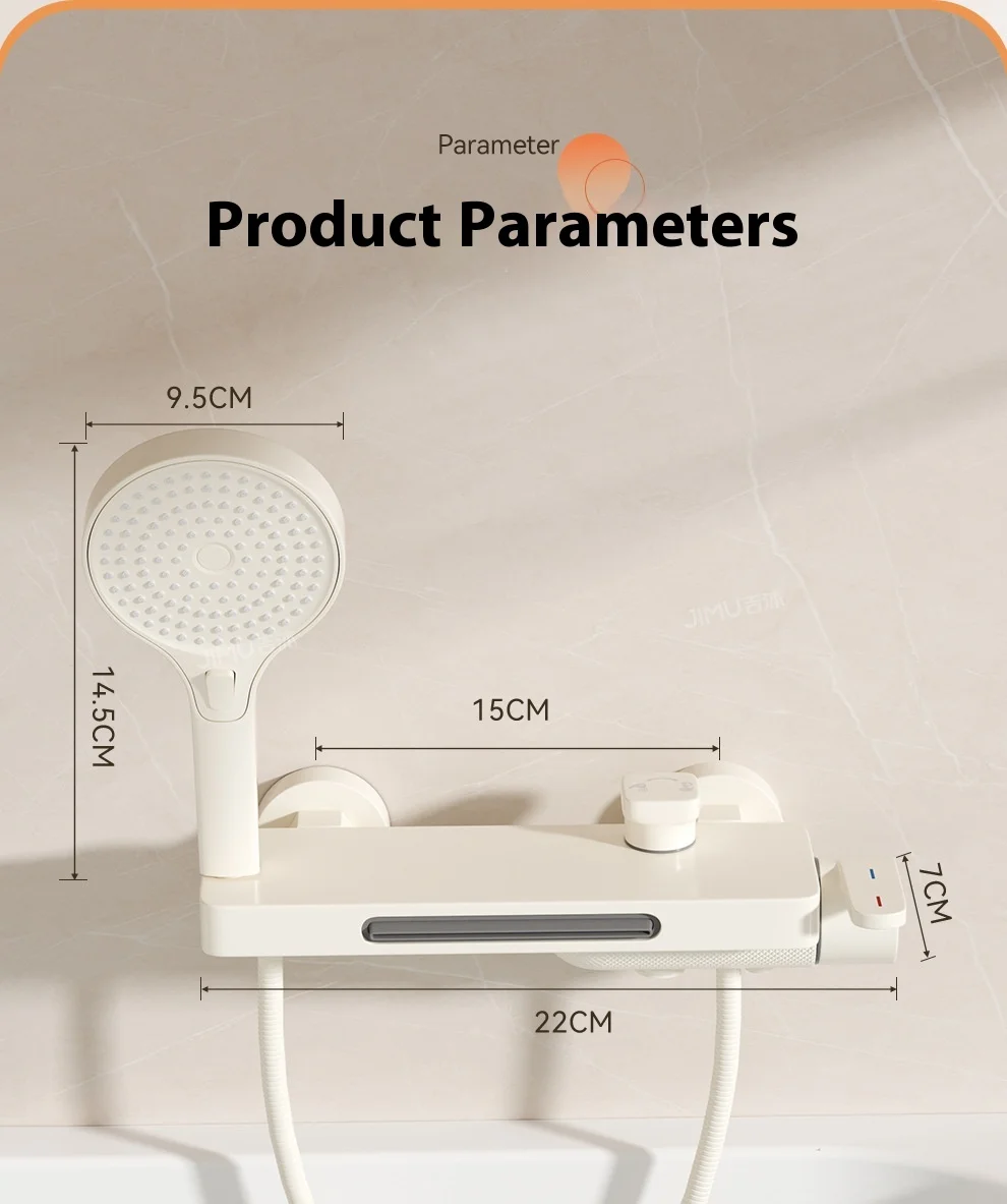 Cream Style Solid Brass Wall Mounted Bathtub Faucet with Waterfall Spout - High Flow Mixing Valve Shower Kit, Easy Install