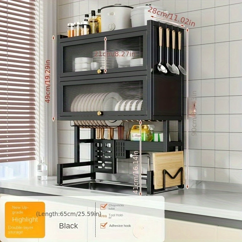 Dish Rack with Utensil Holder for Sink
