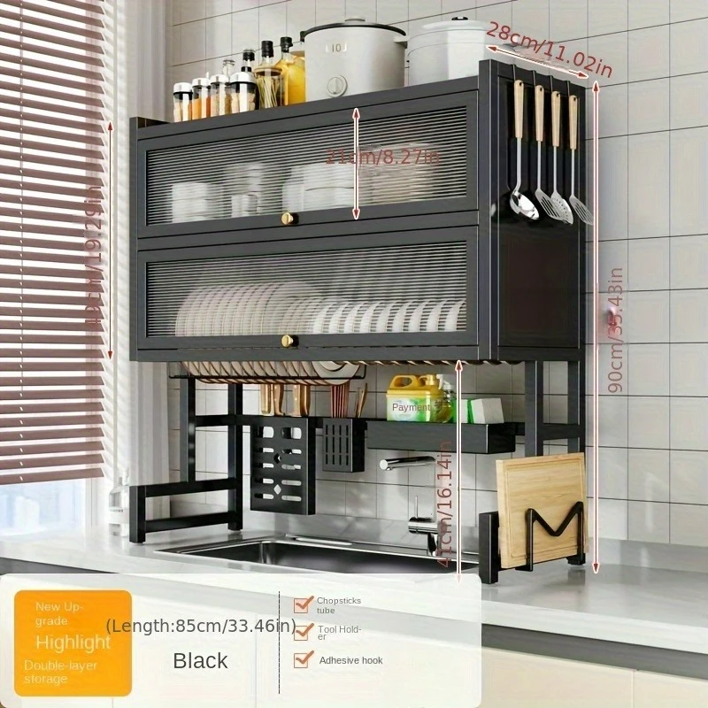 Dish Rack with Utensil Holder for Sink