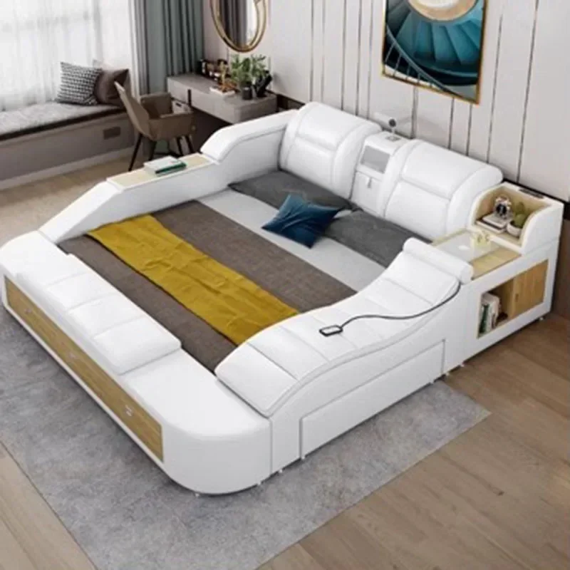 Frame Queen European Double Bed Modern High End Headboard Twin Double Bed Luxury Storage Letto Matrimoniale Bedroom Furniture Frame Queen European Double Bed Modern High End Headboard Twin Double Bed Luxury Storage Letto Matrimoniale Bedroom Furniture