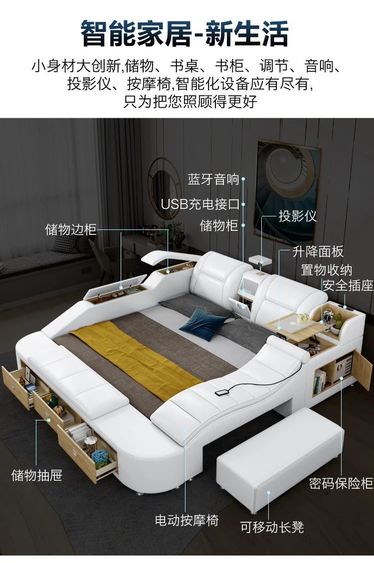 Frame Queen European Double Bed Modern High End Headboard Twin Double Bed Luxury Storage Letto Matrimoniale Bedroom Furniture Frame Queen European Double Bed Modern High End Headboard Twin Double Bed Luxury Storage Letto Matrimoniale Bedroom Furniture