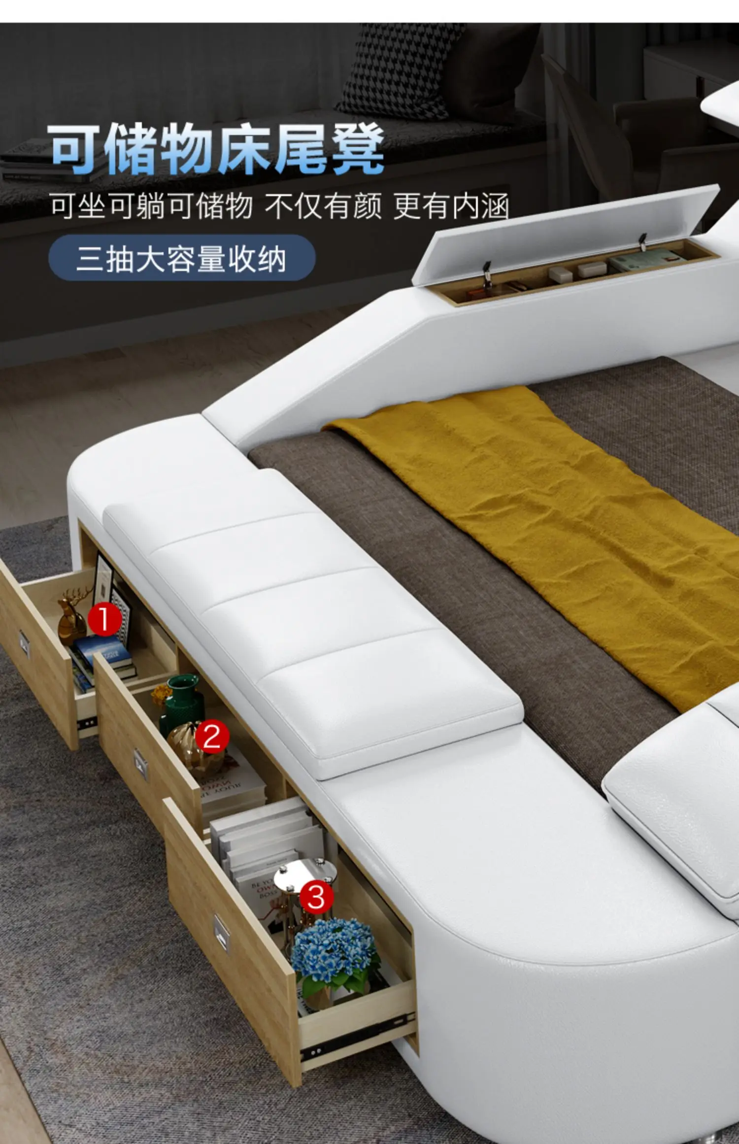 Frame Queen European Double Bed Modern High End Headboard Twin Double Bed Luxury Storage Letto Matrimoniale Bedroom Furniture Frame Queen European Double Bed Modern High End Headboard Twin Double Bed Luxury Storage Letto Matrimoniale Bedroom Furniture