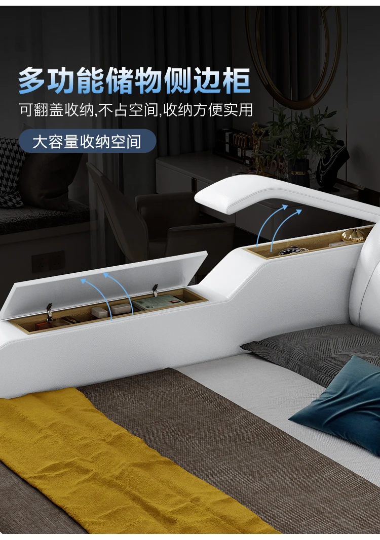 Frame Queen European Double Bed Modern High End Headboard Twin Double Bed Luxury Storage Letto Matrimoniale Bedroom Furniture Frame Queen European Double Bed Modern High End Headboard Twin Double Bed Luxury Storage Letto Matrimoniale Bedroom Furniture