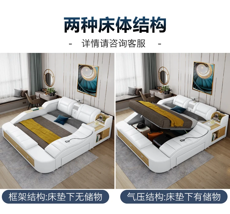 Frame Queen European Double Bed Modern High End Headboard Twin Double Bed Luxury Storage Letto Matrimoniale Bedroom Furniture Frame Queen European Double Bed Modern High End Headboard Twin Double Bed Luxury Storage Letto Matrimoniale Bedroom Furniture