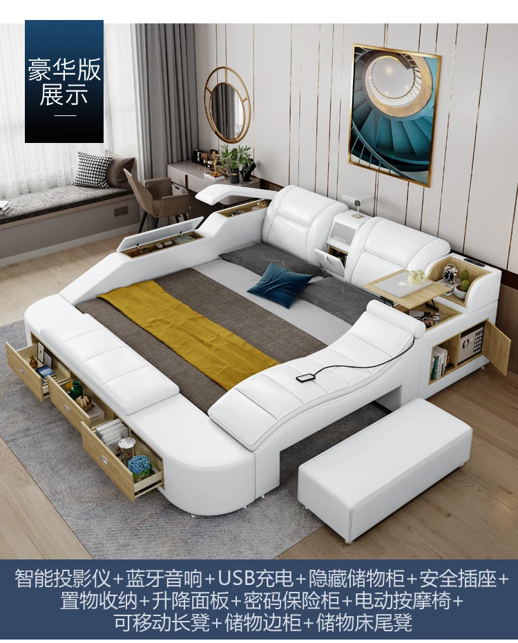 Frame Queen European Double Bed Modern High End Headboard Twin Double Bed Luxury Storage Letto Matrimoniale Bedroom Furniture Frame Queen European Double Bed Modern High End Headboard Twin Double Bed Luxury Storage Letto Matrimoniale Bedroom Furniture