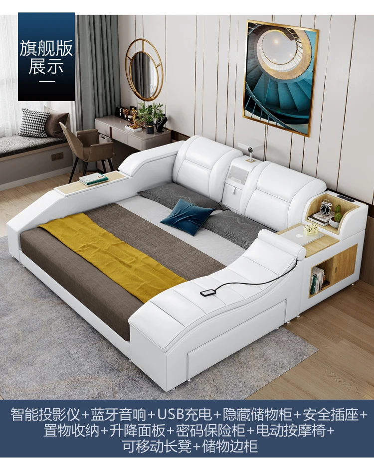 Frame Queen European Double Bed Modern High End Headboard Twin Double Bed Luxury Storage Letto Matrimoniale Bedroom Furniture Frame Queen European Double Bed Modern High End Headboard Twin Double Bed Luxury Storage Letto Matrimoniale Bedroom Furniture