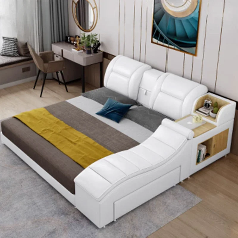 Frame Queen European Double Bed Modern High End Headboard Twin Double Bed Luxury Storage Letto Matrimoniale Bedroom Furniture Frame Queen European Double Bed Modern High End Headboard Twin Double Bed Luxury Storage Letto Matrimoniale Bedroom Furniture