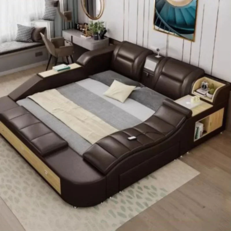 Frame Queen European Double Bed Modern High End Headboard Twin Double Bed Luxury Storage Letto Matrimoniale Bedroom Furniture Frame Queen European Double Bed Modern High End Headboard Twin Double Bed Luxury Storage Letto Matrimoniale Bedroom Furniture