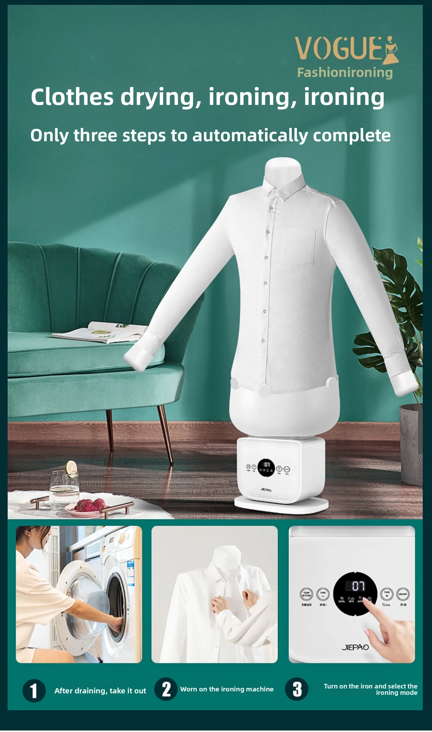 Fully Automatic Human-Shaped Garment Steamer
