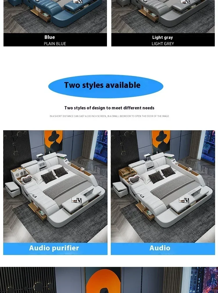 Gamer Massage Tatami Leather Bed Bedroom Lazy Double Bed Modern Simple Wedding With Projector STravel Muebles Trendy Furniture Gamer Massage Tatami Leather Bed Bedroom Lazy Double Bed Modern Simple Wedding With Projector STravel Muebles Trendy Furniture