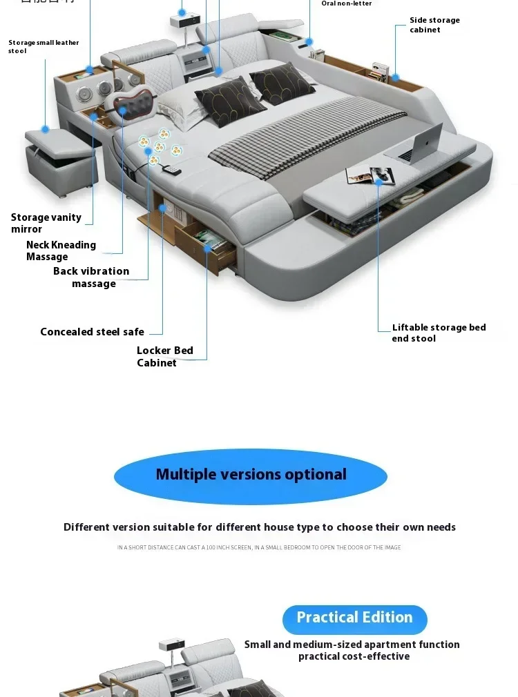 Gamer Massage Tatami Leather Bed Bedroom Lazy Double Bed Modern Simple Wedding With Projector STravel Muebles Trendy Furniture Gamer Massage Tatami Leather Bed Bedroom Lazy Double Bed Modern Simple Wedding With Projector STravel Muebles Trendy Furniture