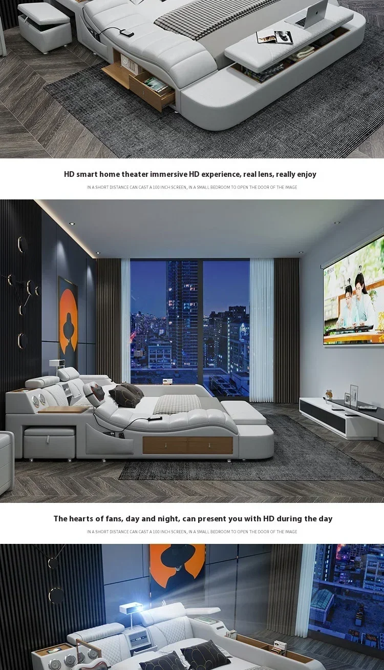 Gamer Massage Tatami Leather Bed Bedroom Lazy Double Bed Modern Simple Wedding With Projector STravel Muebles Trendy Furniture Gamer Massage Tatami Leather Bed Bedroom Lazy Double Bed Modern Simple Wedding With Projector STravel Muebles Trendy Furniture