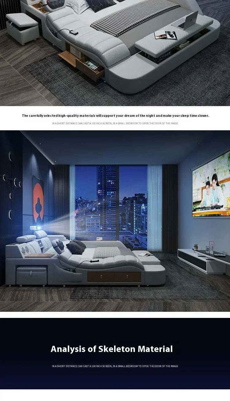 Gamer Massage Tatami Leather Bed Bedroom Lazy Double Bed Modern Simple Wedding With Projector STravel Muebles Trendy Furniture Gamer Massage Tatami Leather Bed Bedroom Lazy Double Bed Modern Simple Wedding With Projector STravel Muebles Trendy Furniture