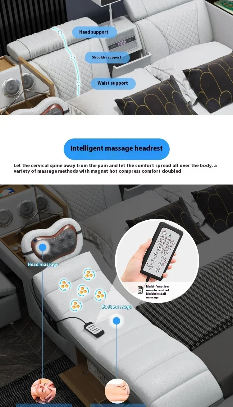 Gamer Massage Tatami Leather Bed Bedroom Lazy Double Bed Modern Simple Wedding With Projector STravel Muebles Trendy Furniture Gamer Massage Tatami Leather Bed Bedroom Lazy Double Bed Modern Simple Wedding With Projector STravel Muebles Trendy Furniture