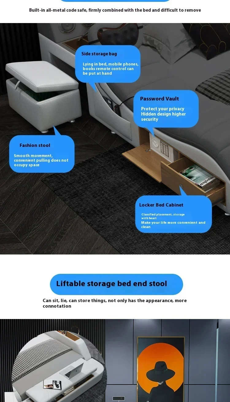 Gamer Massage Tatami Leather Bed Bedroom Lazy Double Bed Modern Simple Wedding With Projector STravel Muebles Trendy Furniture Gamer Massage Tatami Leather Bed Bedroom Lazy Double Bed Modern Simple Wedding With Projector STravel Muebles Trendy Furniture