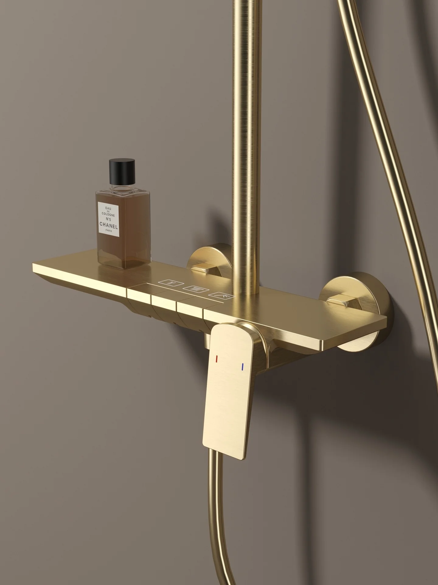 Gold Bathroom Shower Set Multifunctional Household Piano Button Rainfall Hotel Apartment Bathtub Pressurize Shower System Set