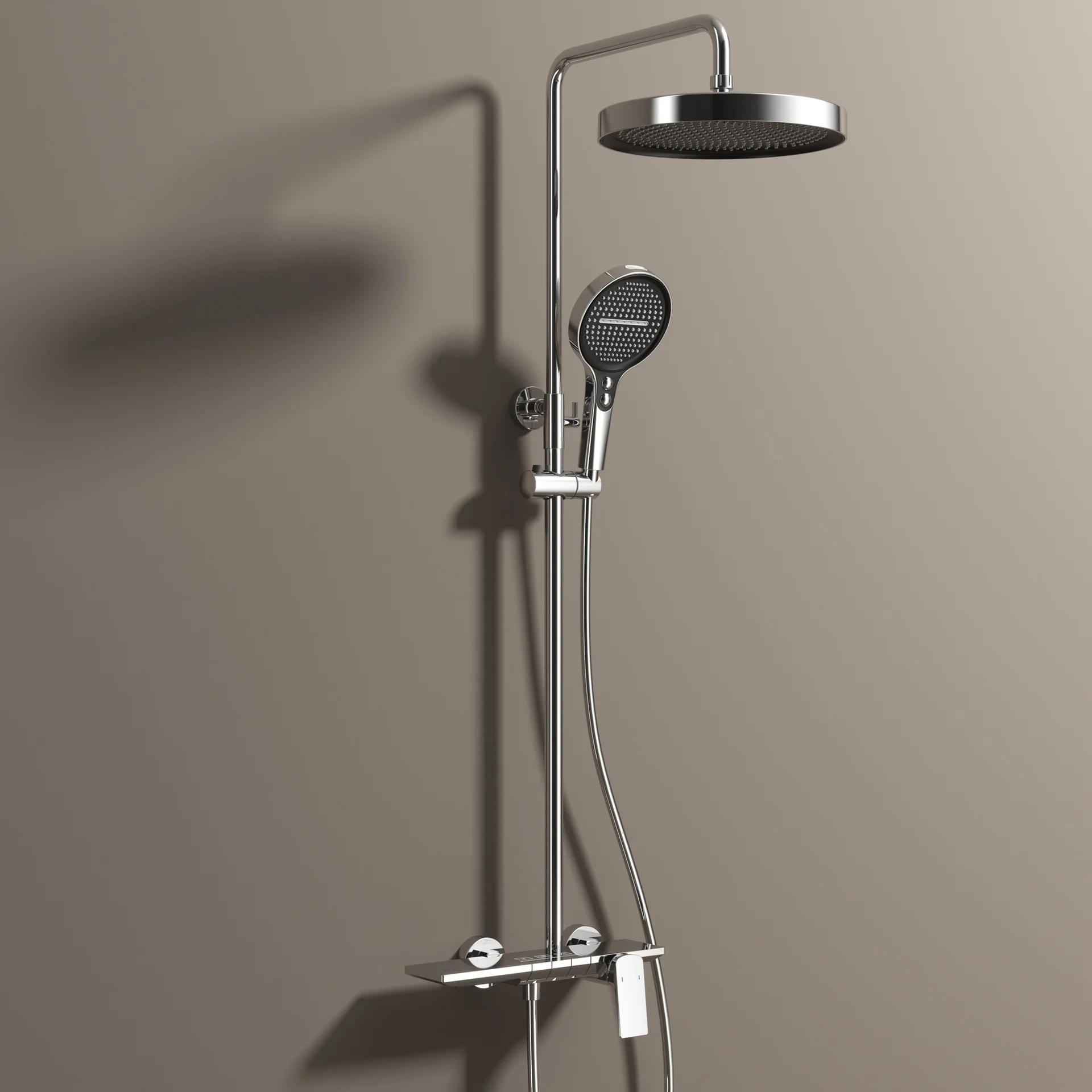 Gold Bathroom Shower Set Multifunctional Household Piano Button Rainfall Hotel Apartment Bathtub Pressurize Shower System Set