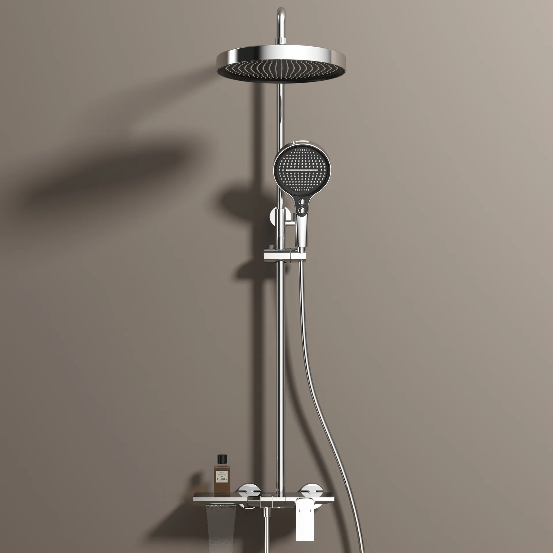 Gold Bathroom Shower Set Multifunctional Household Piano Button Rainfall Hotel Apartment Bathtub Pressurize Shower System Set