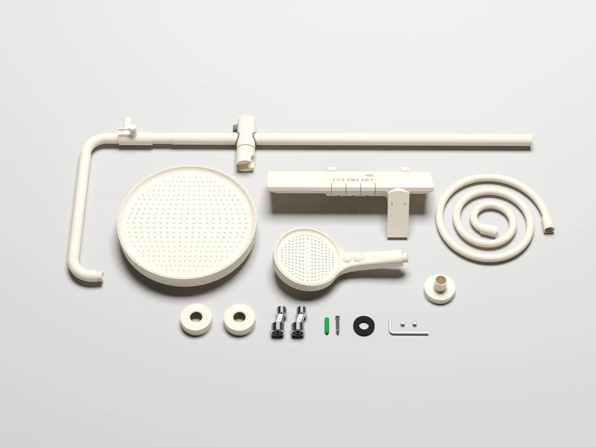 Gold Bathroom Shower Set Multifunctional Household Piano Button Rainfall Hotel Apartment Bathtub Pressurize Shower System Set