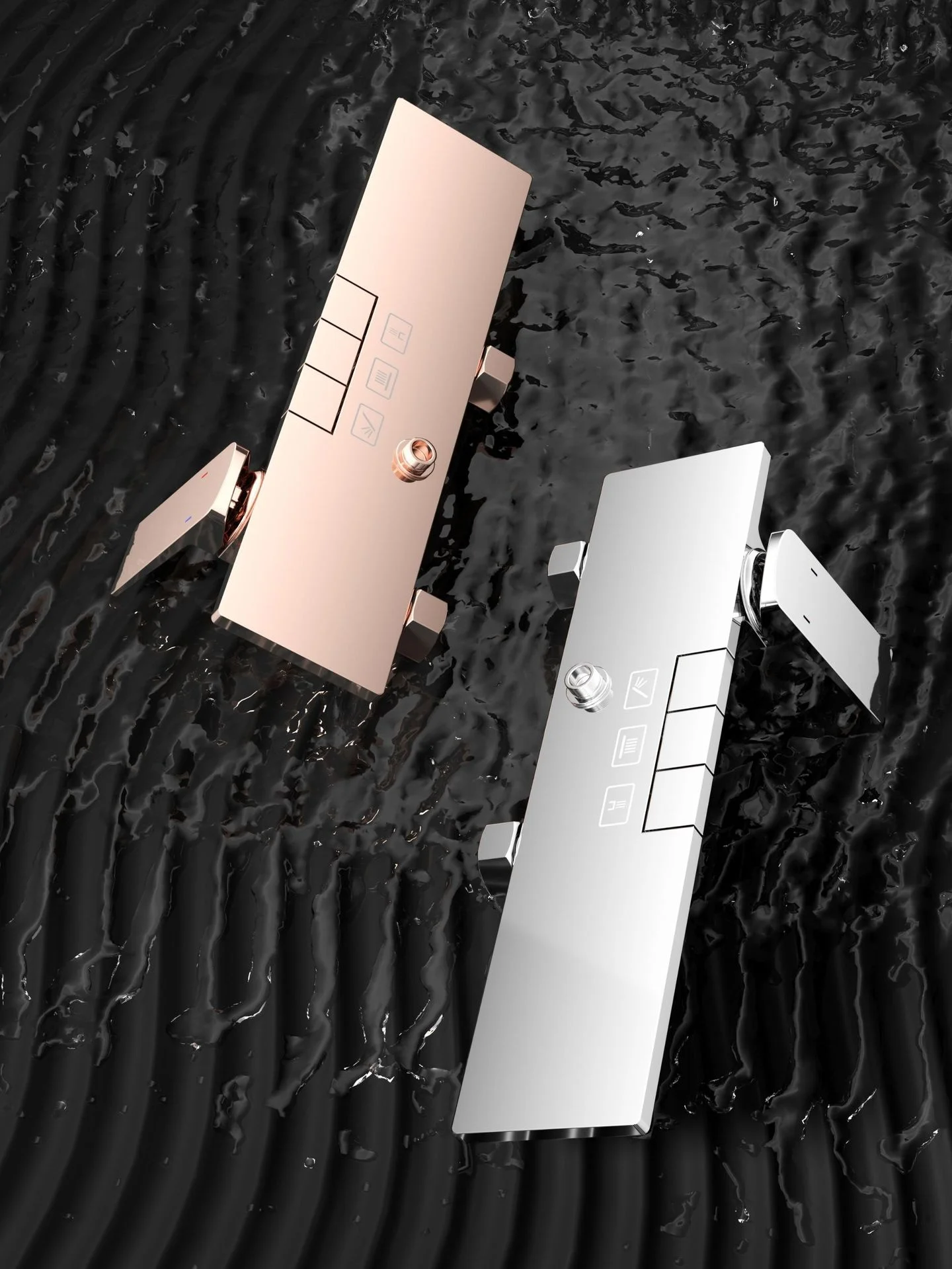 Gold Bathroom Shower Set Multifunctional Household Piano Button Rainfall Hotel Apartment Bathtub Pressurize Shower System Set