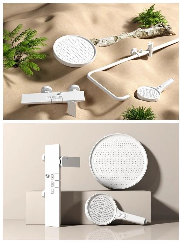 Gold Bathroom Shower Set Multifunctional Household Piano Button Rainfall Hotel Apartment Bathtub Pressurize Shower System Set