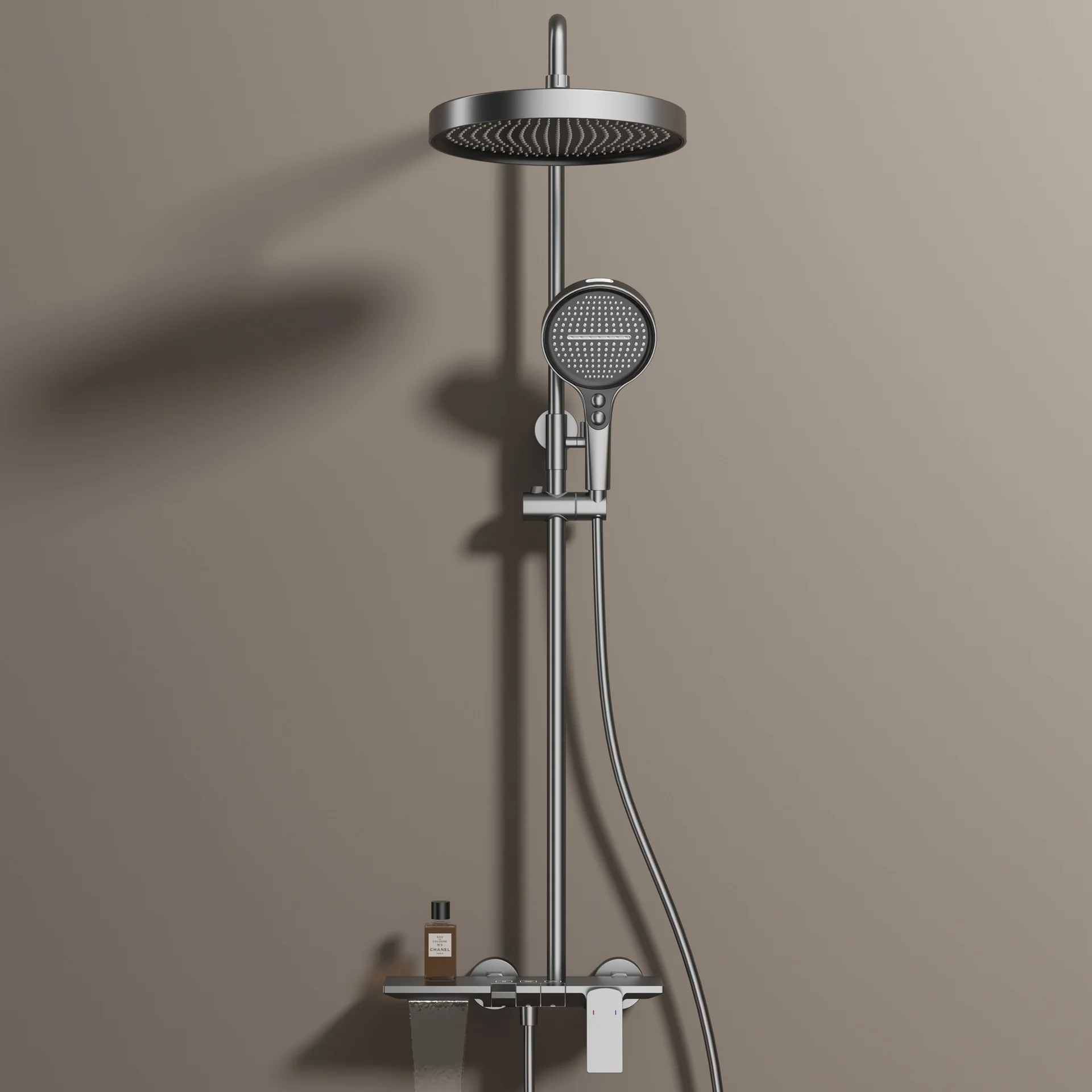 Gold Bathroom Shower Set Multifunctional Household Piano Button Rainfall Hotel Apartment Bathtub Pressurize Shower System Set