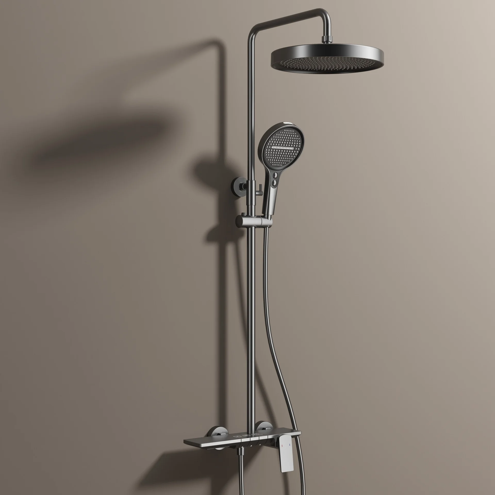 Gold Bathroom Shower Set Multifunctional Household Piano Button Rainfall Hotel Apartment Bathtub Pressurize Shower System Set