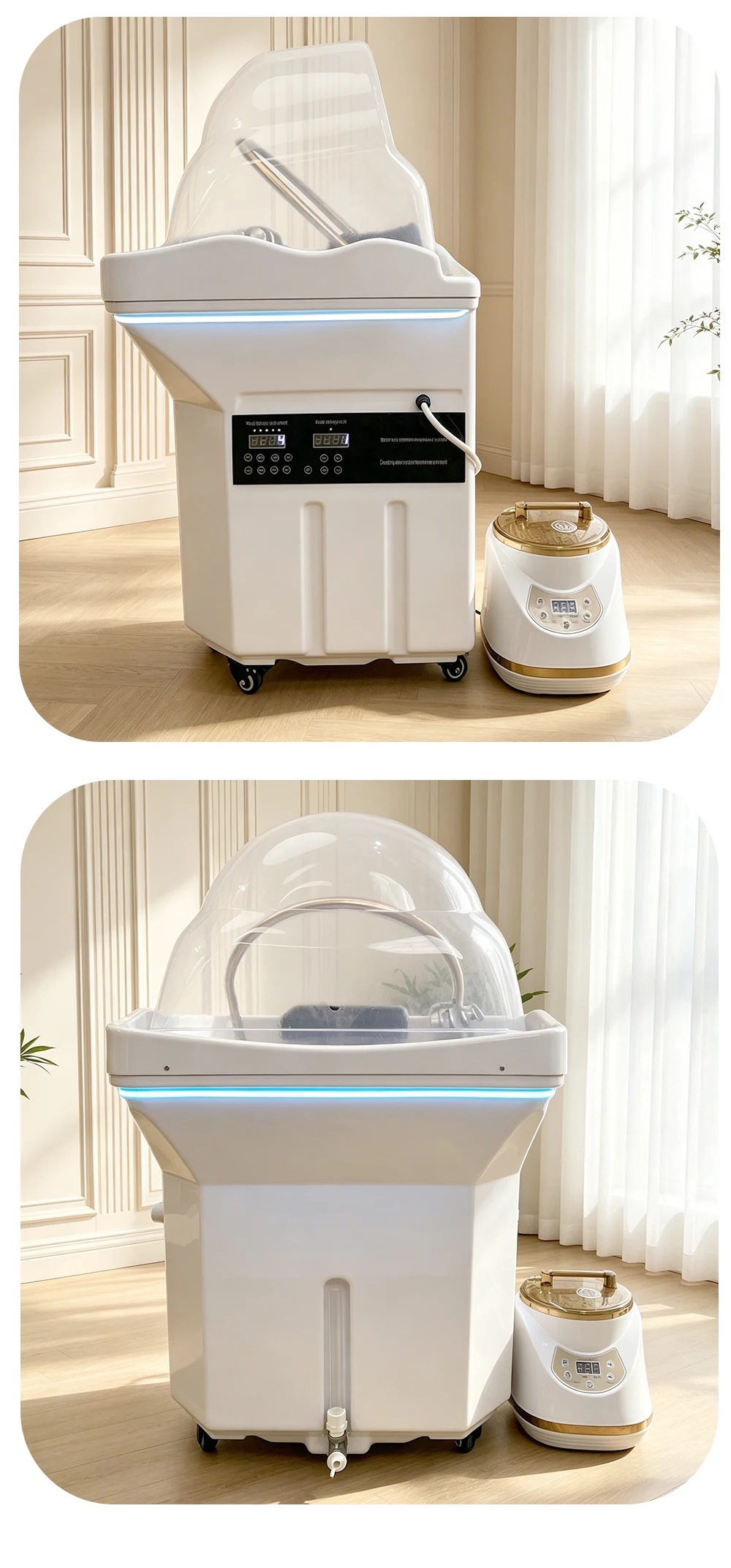 Head SPA Shampoo Basin for Hair Salon, Portable 60L Water Storage Capacity can Heated and Moved