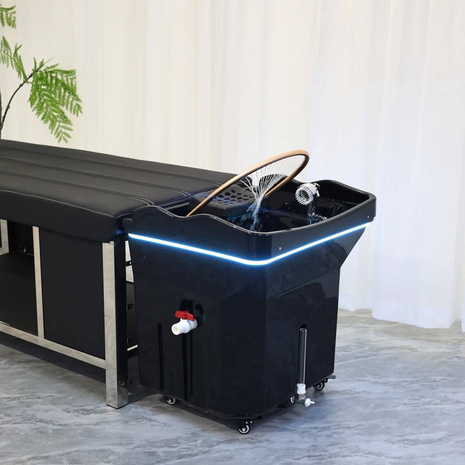 Head SPA Shampoo Basin for Hair Salon, Portable 60L Water Storage Capacity can Heated and Moved