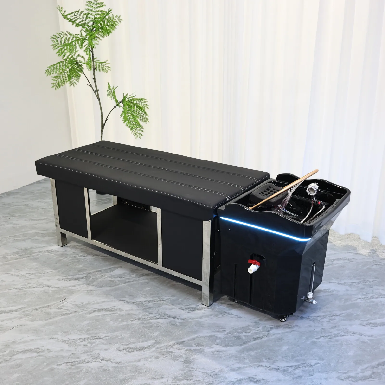 Head SPA Shampoo Basin for Hair Salon, Portable 60L Water Storage Capacity can Heated and Moved