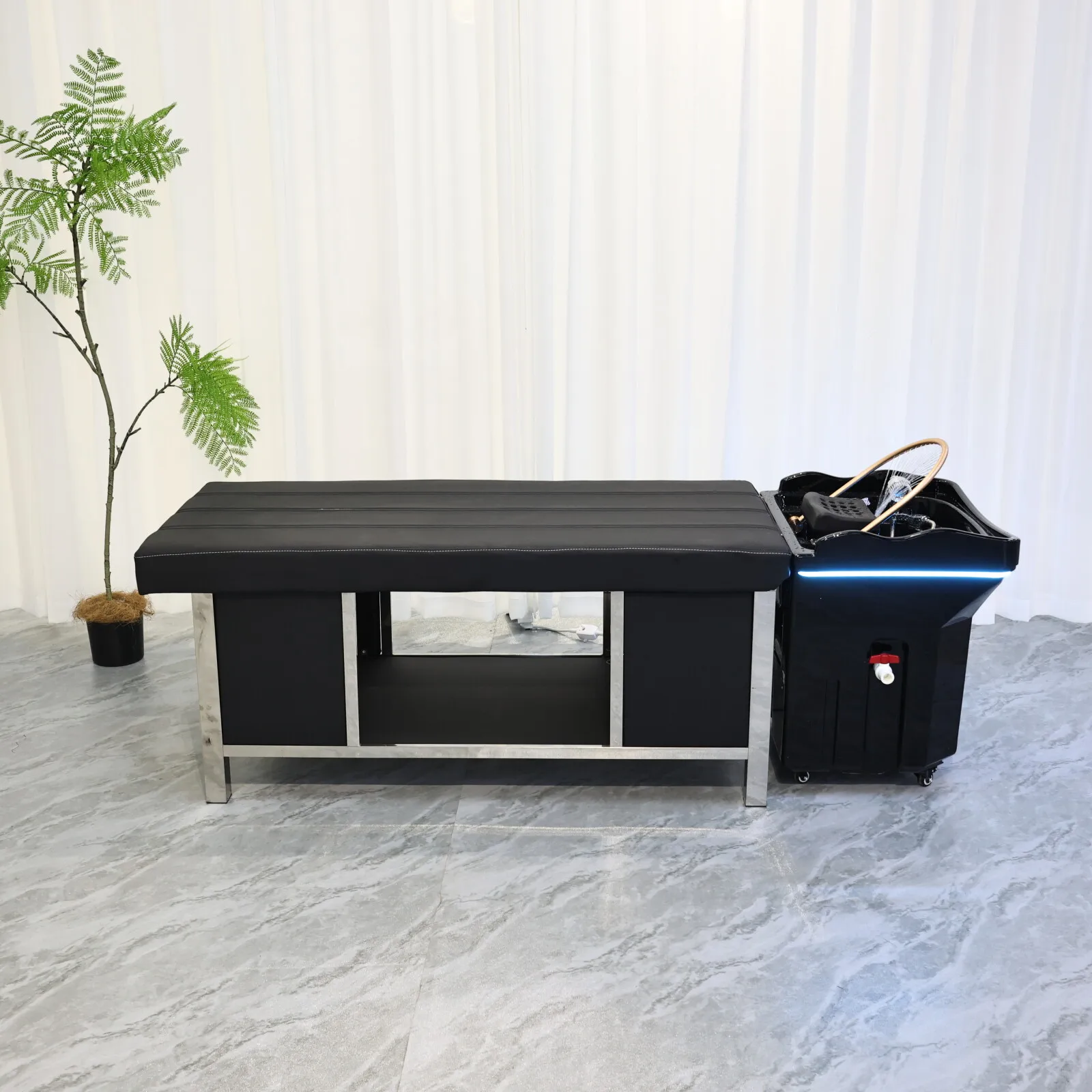 Head SPA Shampoo Basin for Hair Salon, Portable 60L Water Storage Capacity can Heated and Moved