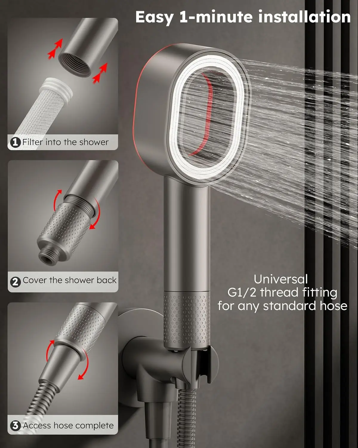 Filter Shower Head High Pressure Beauty Rain Showerhead Filtration Impurities Purification Filtered Water Bathroom Accessories