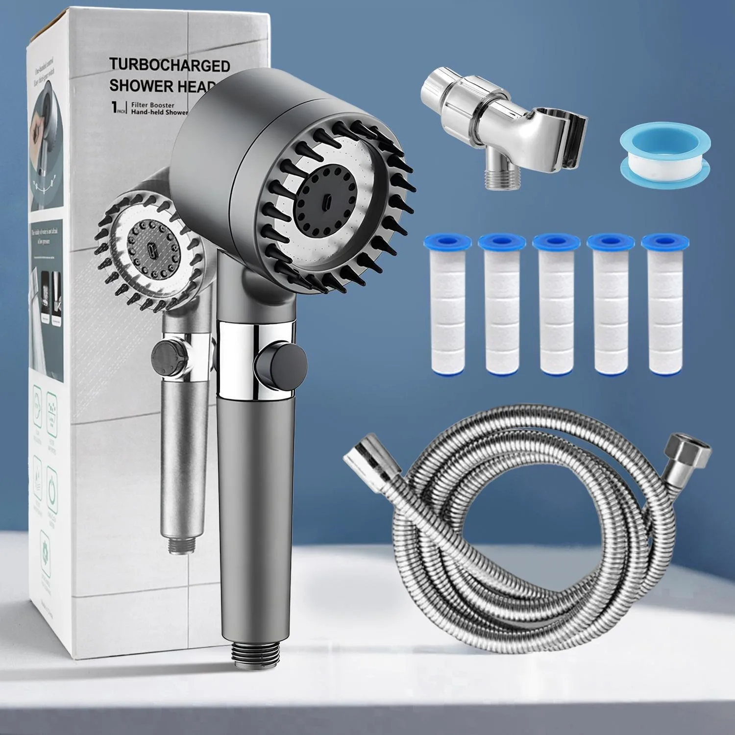 High Pressure Filtered Shower Head with Handheld High Pressure Filtered Shower Head with Handheld