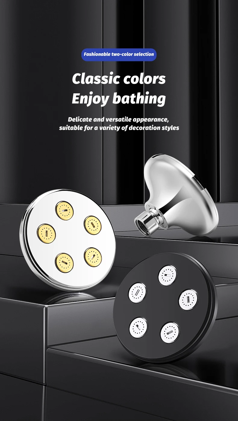 High Pressure Rainshower Head Magic Water Flow Rainfall Shower Head Mini Top Spray Water- Saving Shower Bathroom Accessories