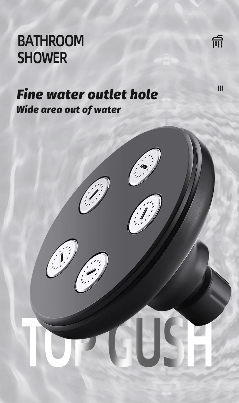 High Pressure Rainshower Head Magic Water Flow Rainfall Shower Head Mini Top Spray Water- Saving Shower Bathroom Accessories