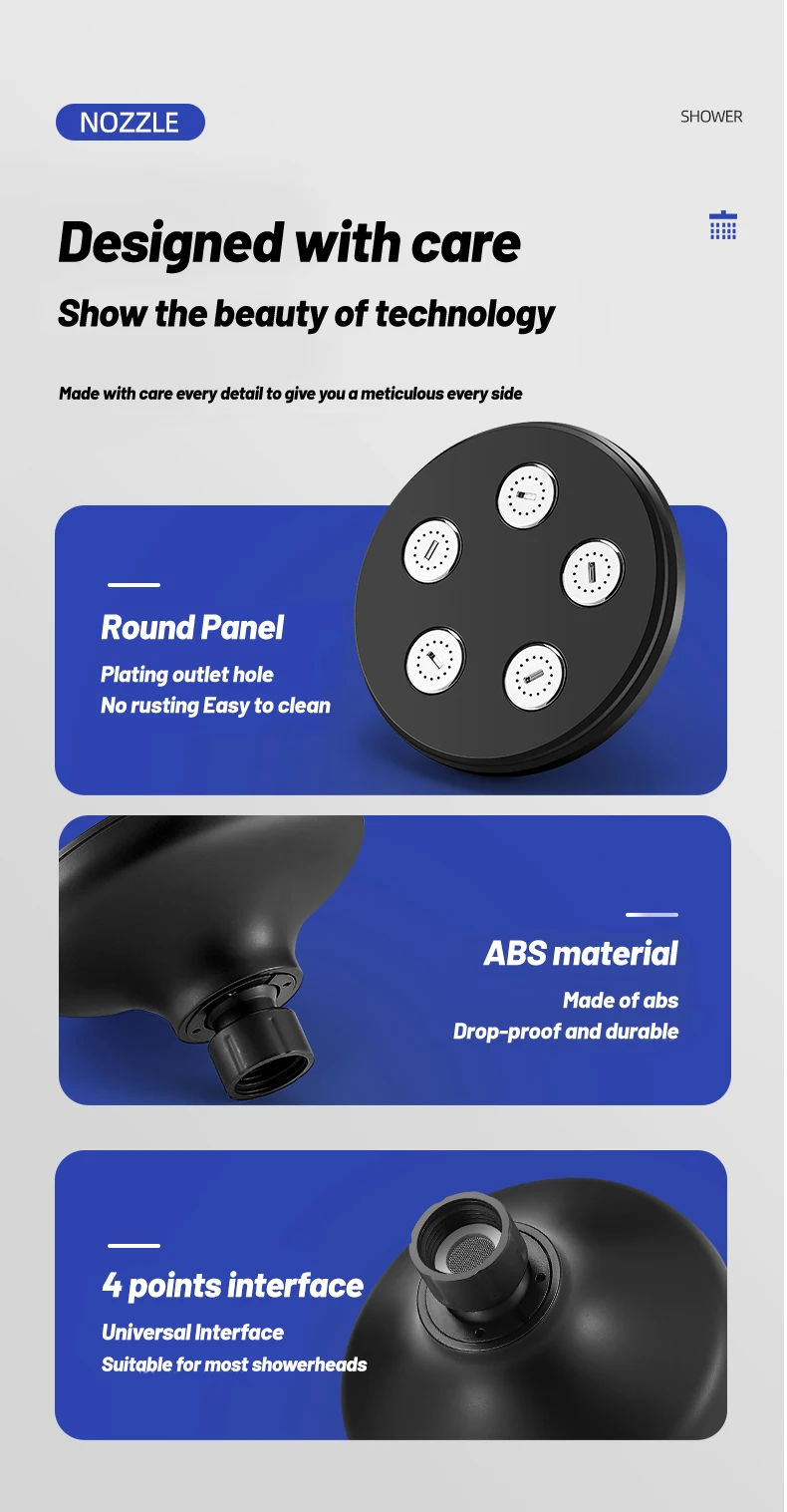 High Pressure Rainshower Head Magic Water Flow Rainfall Shower Head Mini Top Spray Water- Saving Shower Bathroom Accessories