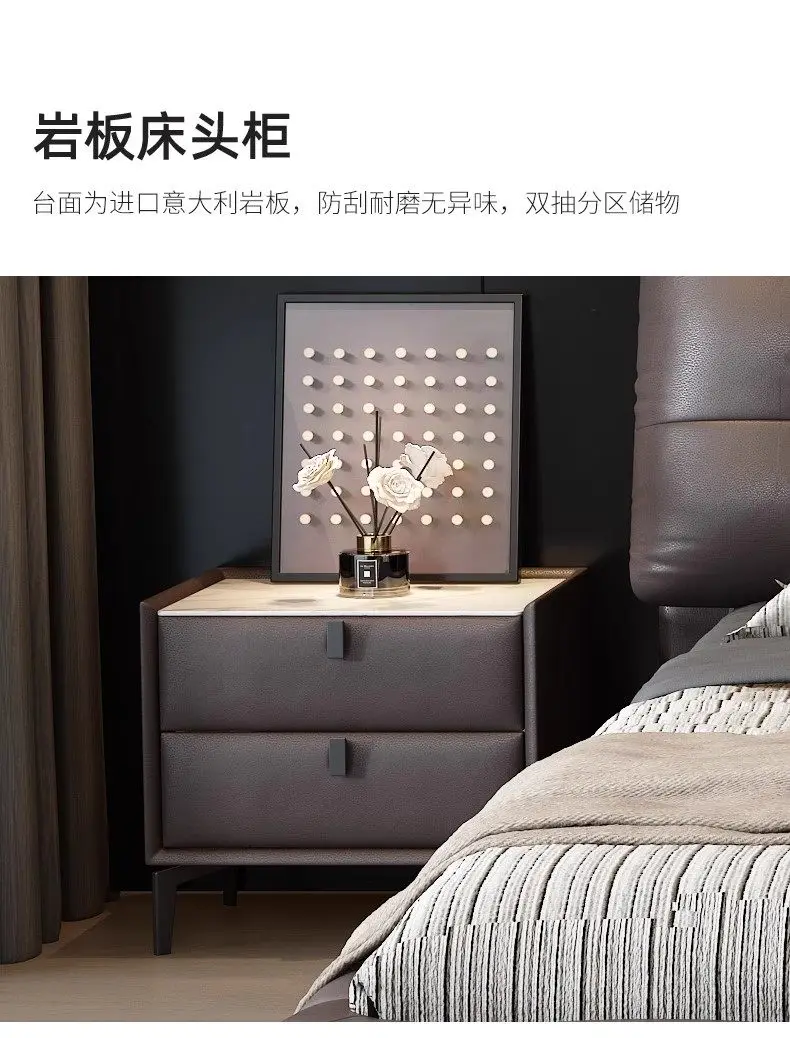 Home Luxurious modern leather bed frames 150x200 180x200 200x220 cm Double bed 2 people queen bedroom beds frame furniture