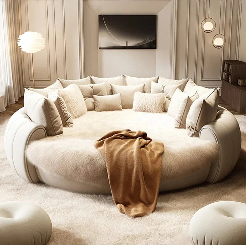 Italian Light Luxury Round Bed
