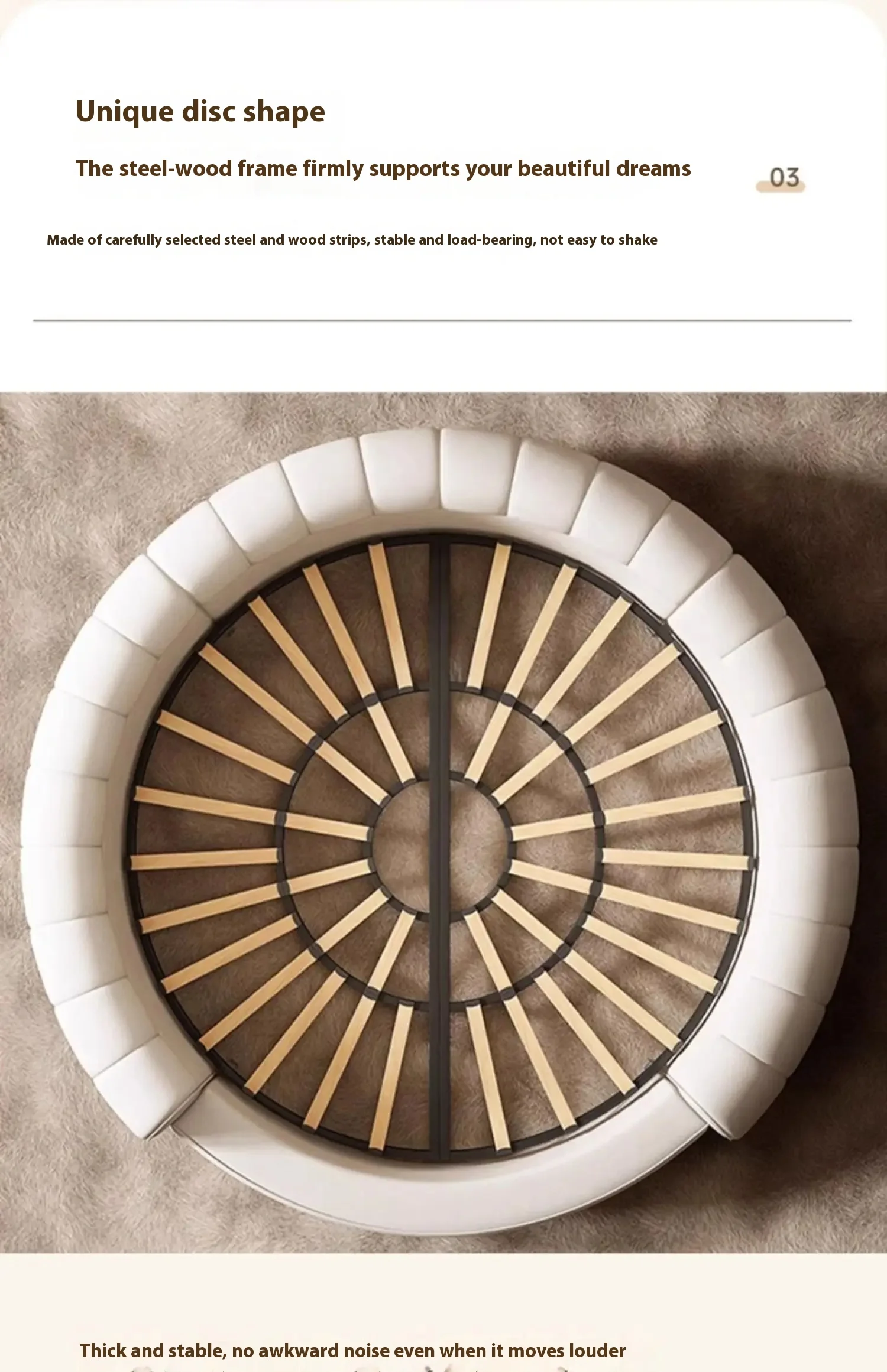 Italian Light Luxury Round Bed
